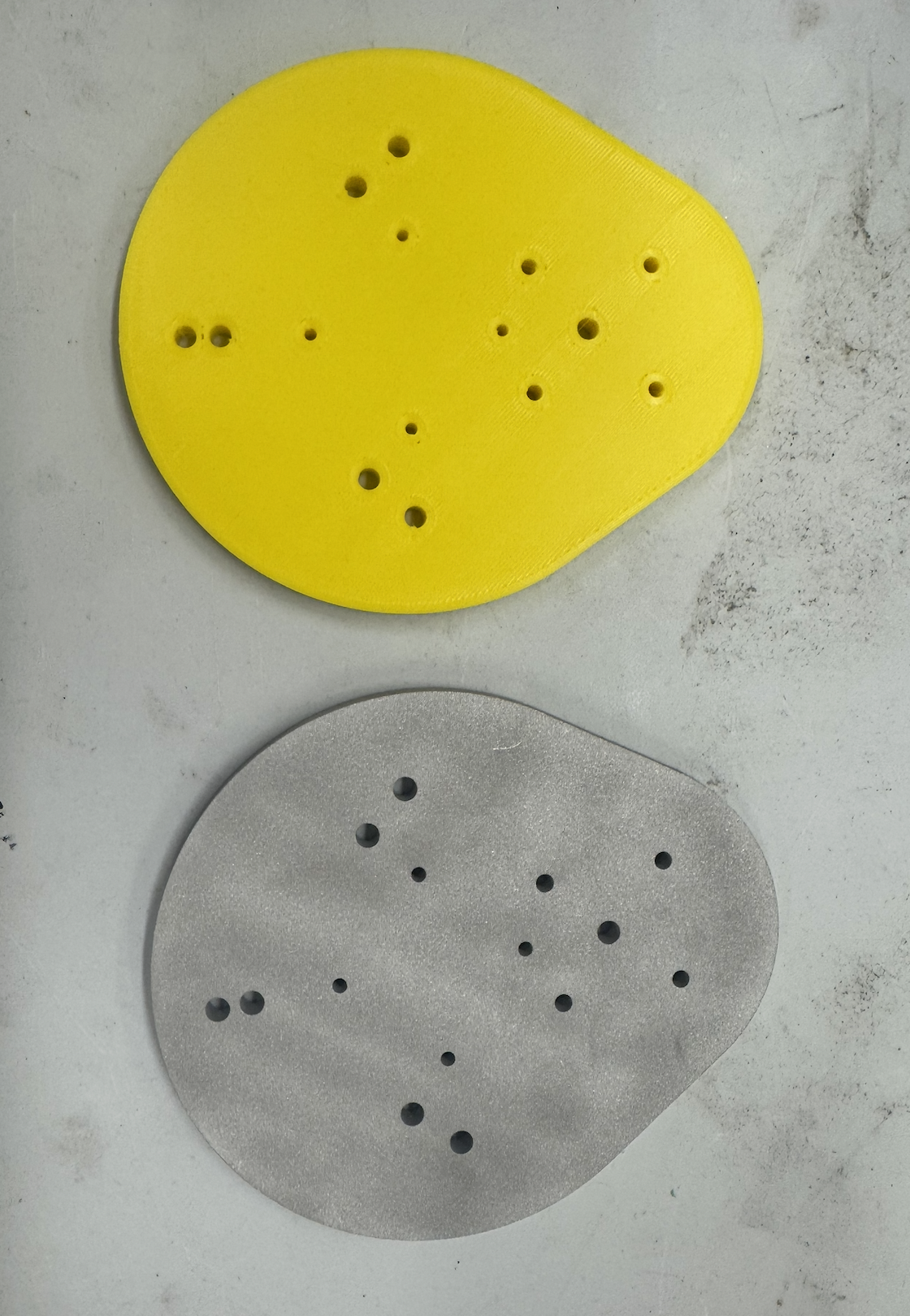 Waterjetted and Sandblasted component for mounting sensors on BlueBoats